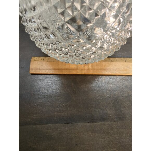 Vntg Italian Glass Pitcher W/ Diamond Presed Glass Pattern 1940s 12.5” T Heavy - Picture 14 of 14